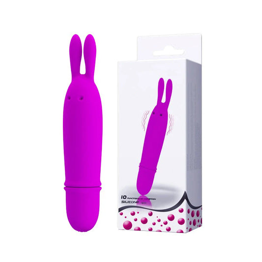 Soft Silicone 10-Modes Strong Vibrating Waterproof G-spot Rabbit Vibrator Vibrating Egg Masturbator Mini Sex Toys for Women