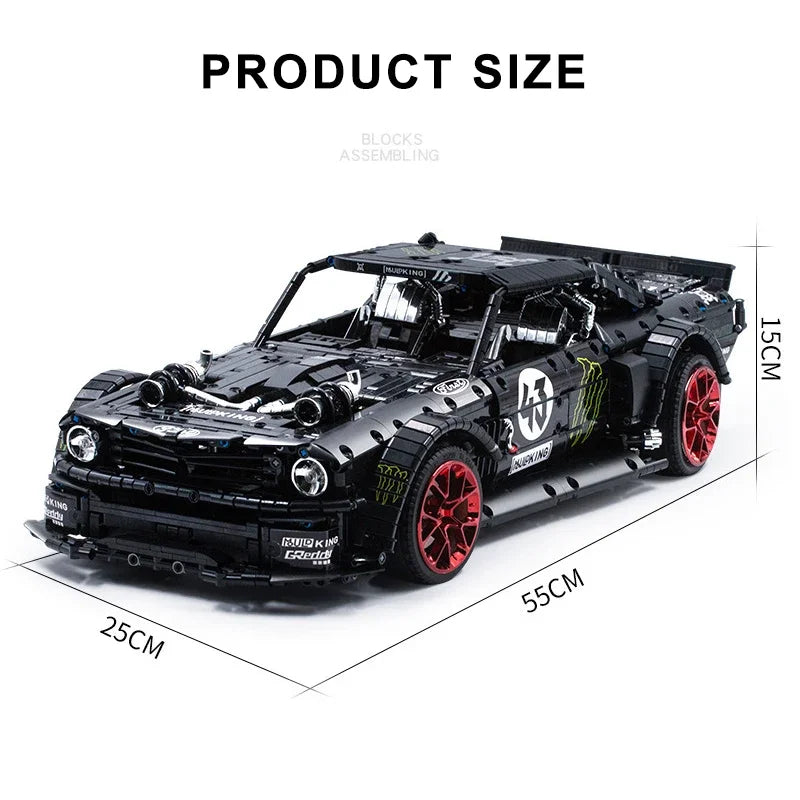 2943PCS MOC Mustang Hoonicorn V2 1:8 Car Building Blocks Ken Block Vehicle 22970 Assemble Bricks Toys Gift for Boy Kids