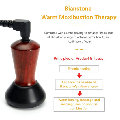 Volcanic Hot Stone Massager Guasha Natural Hot Stone Needle Back Neck Facial Massager Spa Relaxes Muscles Skin Removes Wrinkles