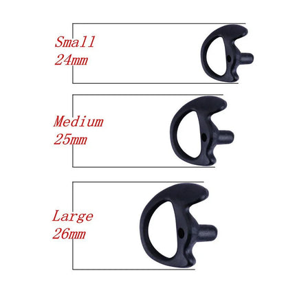 1 Pair Black Color Silicone Earmold Earbud for Universal Walkie Talkie Radio Air Acoustic Coil Tube Earpiece Headphone S/M/L Siz