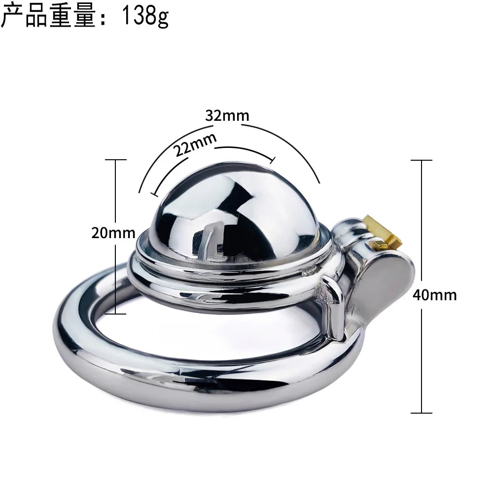 Stainless Steel Pot Lid Chastity Lock Lightweight and Smooth Anti-Escape Male Convenient Urination Penis Cage Exerciser