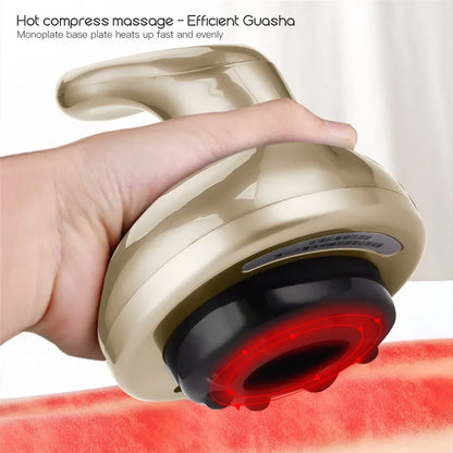 CkeyiN Cordless Electric Guasha Massager Hot Compress Scraping Device Negative Pressure Detox Magnetic Wave Cupping Weight Loss