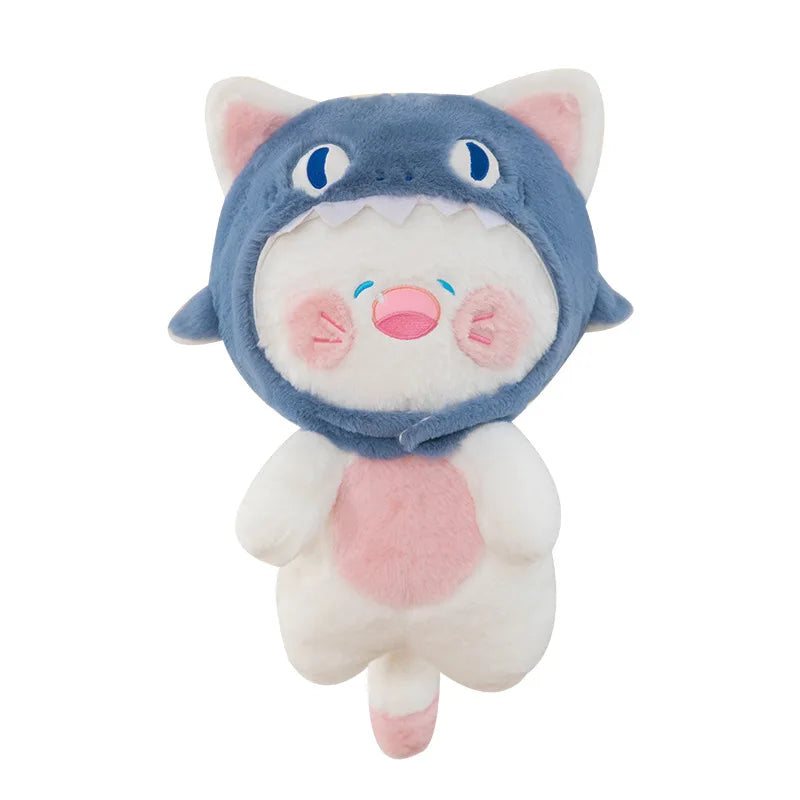 1pcs 30cm/50cm Cartoon Cute Internet Celebrity Shark Cat Plush Doll Creative Doll Cute Cat Plush Toy for Children Gift Wholesale