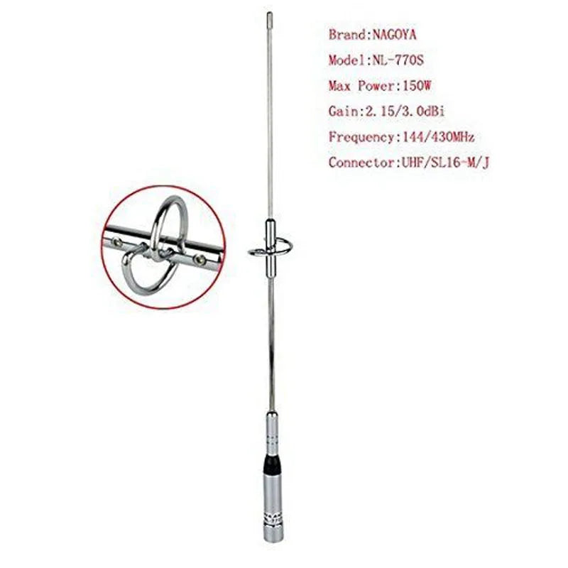 10PS Nagoya NL-770S Dual Band Antenna VHF/UHF 144/430MHz 150W NL770S Car Radio Antenna for Mobile Car Ham Mobile Radio Drop Ship