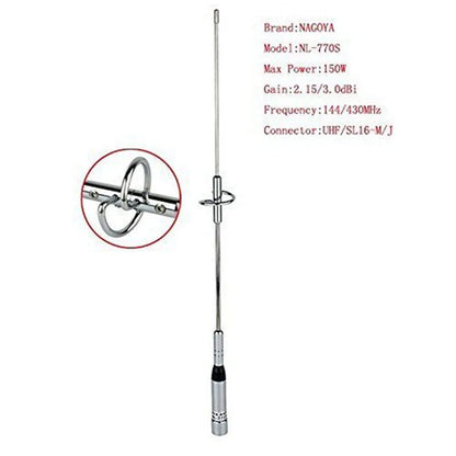 10PS Nagoya NL-770S Dual Band Antenna VHF/UHF 144/430MHz 150W NL770S Car Radio Antenna for Mobile Car Ham Mobile Radio Drop Ship