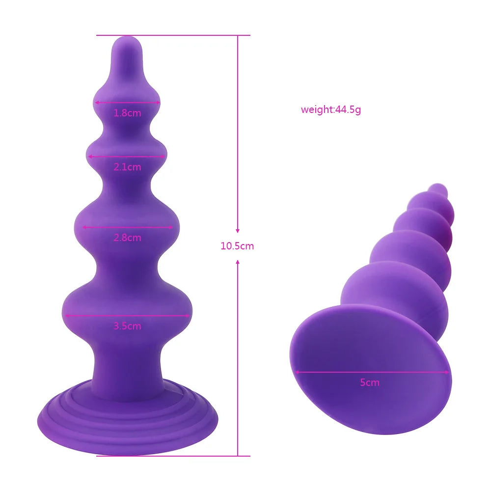 1PCS Soft 100% Silicone 4-Beads 10-Speed Vibrating Anal Plug Anal Beads Masturbator Vibrator Sex Toys for Couple Men/Women