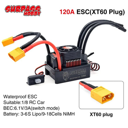 SURPASSHOBBY ESC 150A 80A 120A 25A 35A 45A 60A Waterproof for 1/8 1/10 1/12 RC Car Brushless Motor