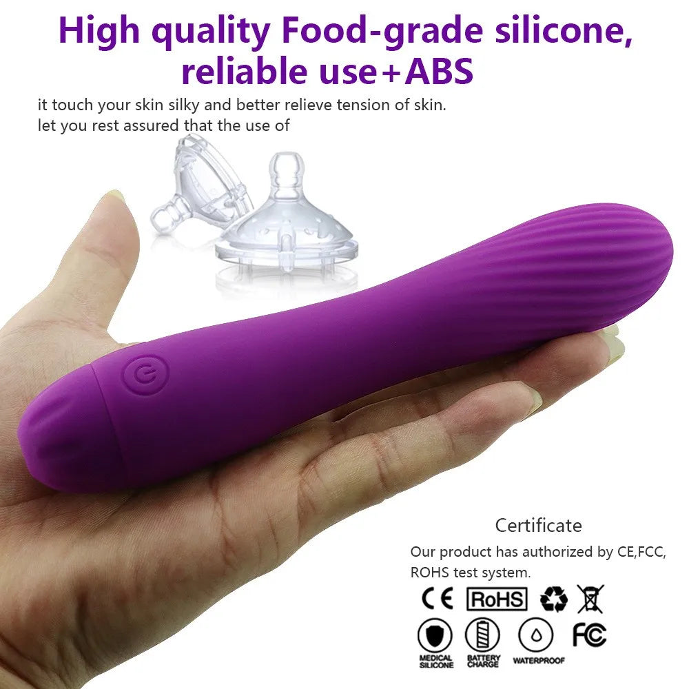 Soft Silicone 7-Frequency IPX7 Waterproof USB Charging Vibrator G Spot Clitoris Massager Masturbator Sex Toys for Woman