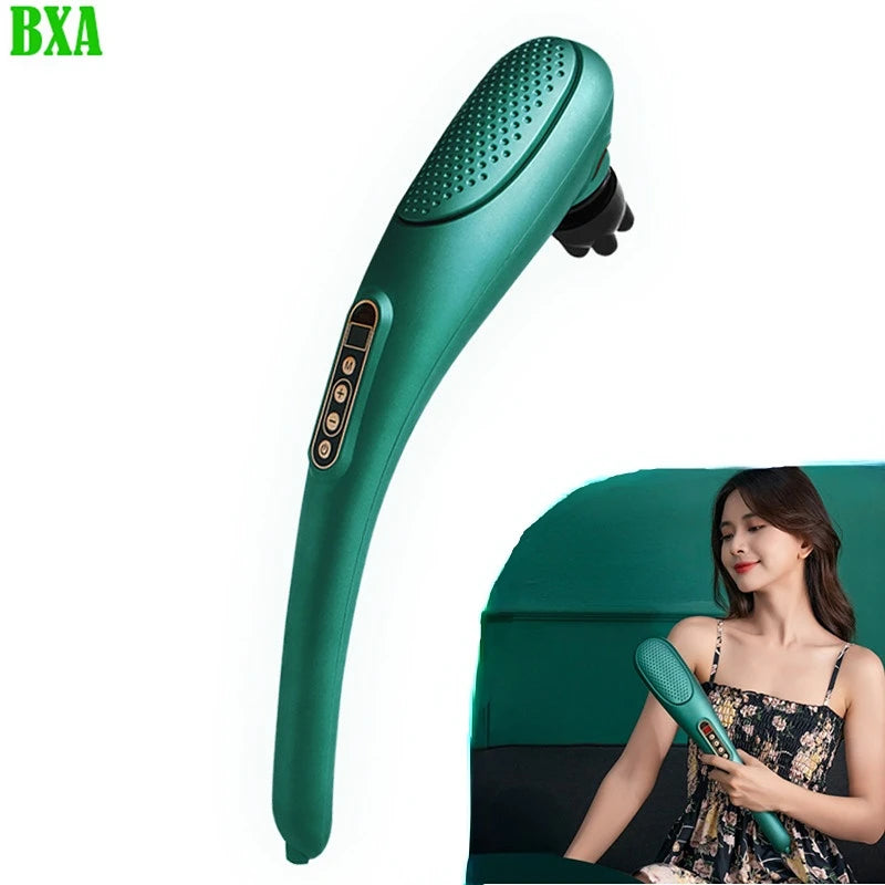 New Hand Held Back Massager Infrared Heating Vibration Wireless Charging Body Massager Hammer Massager Stick Waist Leg Relax