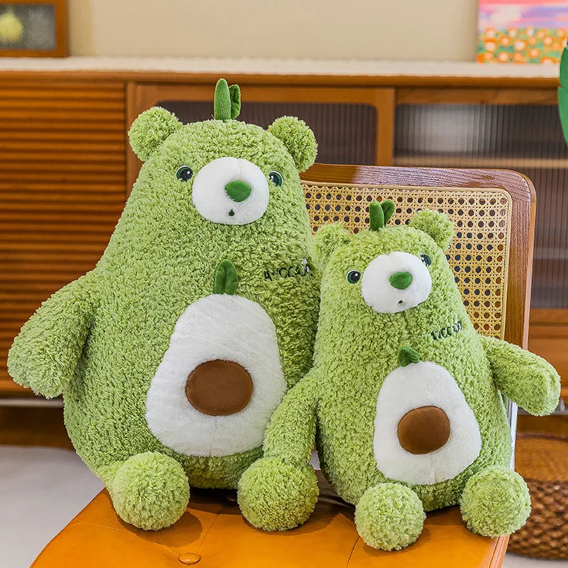 25-65cm Cute Avocado Bear Plush Toy Doll Comfortable Soft Sleeping Pillow Cushion Girls Baby Doll Toys Home Decor Birthday Gift