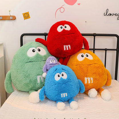 Soft M Bean Chocolate Candy Plush Toy Funny M&ms Anime Figure Doll Children's Bed Soft Sleeping Pillow Girl Cushion Gift Decor