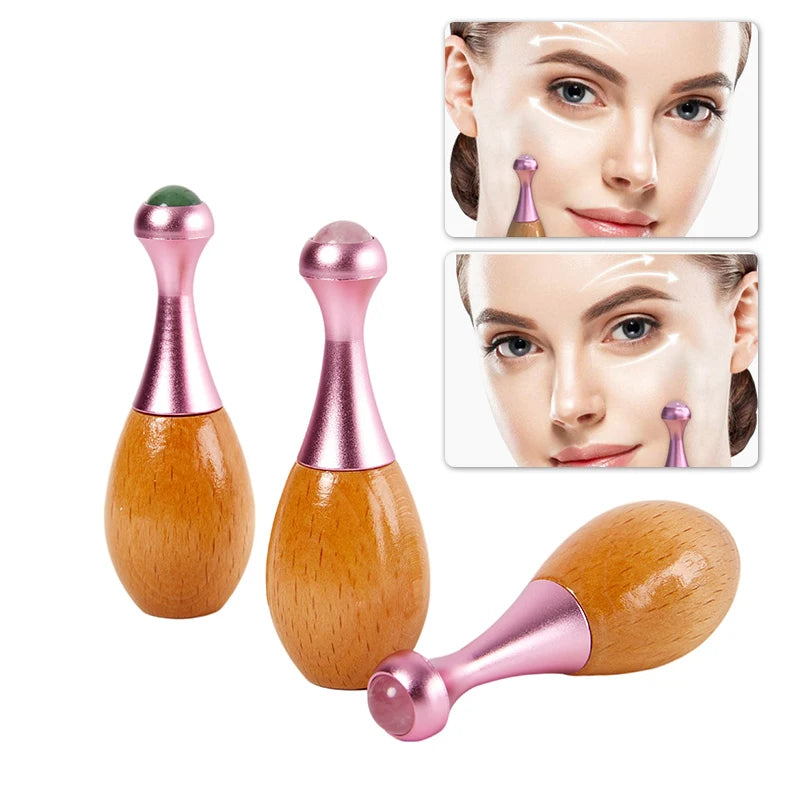 1pcs Gourd Shaped Natural Jade Gourd-shaped Eye Massager Eye Body Shoulder Neck And Back For Face Microniddle Roller Face GuaSha