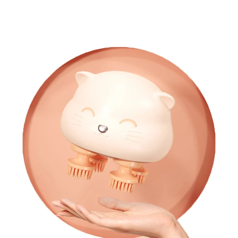 Mini Cat Head Massager Electric Scalp Automatic Kneading and Grasping Automatic Meridians Dredging Multi Claw Artifact