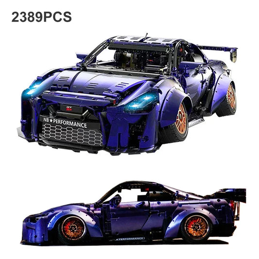 2389PCS 1:10 Technical MOC Japan Nissan GTR Sport Car Building Blocks Super Speed Vehicle Assemble Bricks Toys Boy Gifts