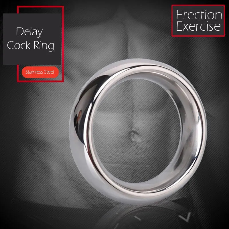 1PCS Intimate Metal Stainless Steel Erection Exercise Delay Cock Ring Delay Ejaculation Penis Rings Sex Toy for Men