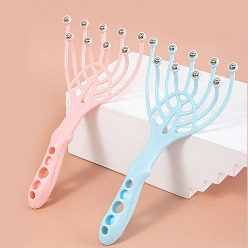 9 Claws Head Massger Streamlined Ball Body Relaxation Scalp Massage Roller for Hair Growth  Hand Held Hair Stress Relief Aid