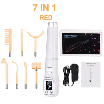 New Apparatus High Frequency Facial Massager Machine For Hair Face Anti Aging Therapy Acne Tool Neon&Argon Wands Skin Beauty Spa