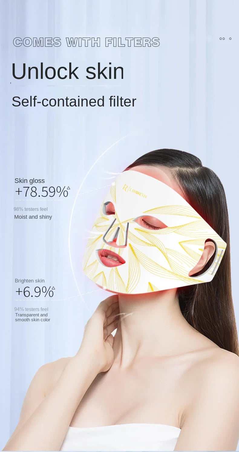 Facial Mask Instrument Silicone Photon Mask LED Row Light Infrared 4-color Skin Rejuvenation Beauty Instrument