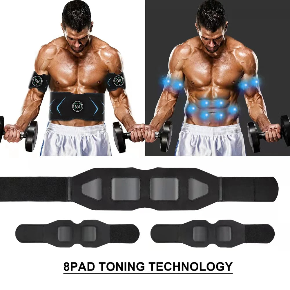 USB EMS Abdominal Muscle Stimulator Trainer Connect Abs Fitness Equipment Training Gear Muscles Electrostimulator Toner Massage