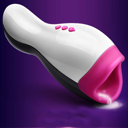 1PCS Male Masturbator Intelligent Heating Realistic Oral Masturbator Cup 12-Speeds Vibrating Pocket Pussy Sex Toys for Men