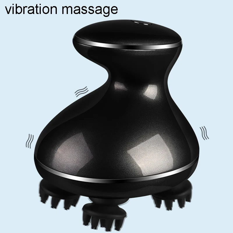 Smart EMS Microcurrent Head Scalp Massager Electric Vibrating Shiatsu Device Body Massager for Stress Relief Scalp Relaxation