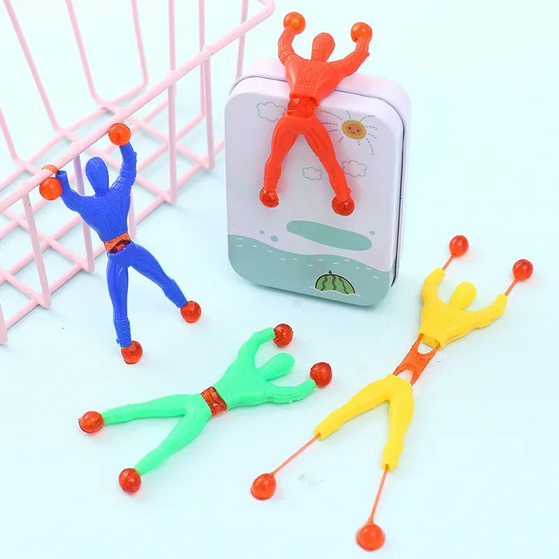 5pcs/lot Children's Novelty Interesting Sticky Toys Elasticity Climbing Action Figure Funny Gadgets Pranks Toys for Kids Gift