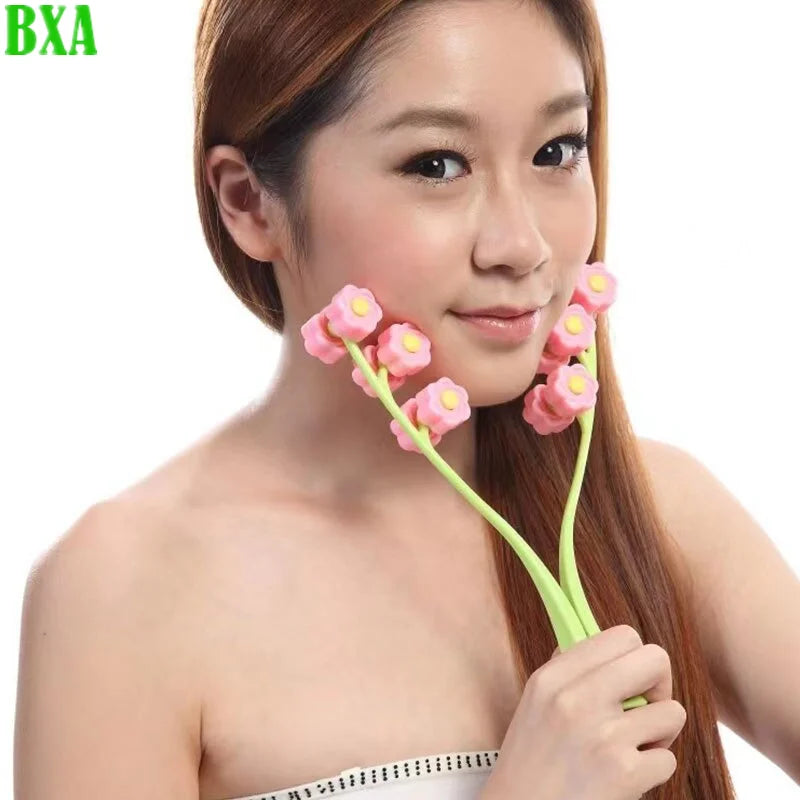 BXA Portable Facial Massager Roller Slimming Face Flower Shape Anti Wrinkle Face-Lift Relaxation Beauty Tools Finger Massage