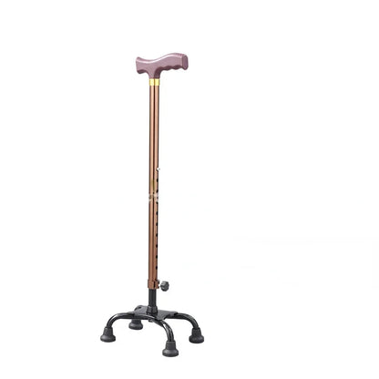 4 Legged Aluminum Alloy Crutches for Elderly People Anti Slip Crutches Adjustable Height Crutches Stainless Steel Crutches