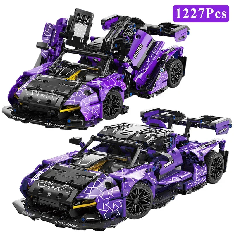 Technical Expert 1227Pcs Super Cycle Racing Car Model Building Blocks City 1:14 Famous MOC Toys Kids Gifts Speed Vehicle Bricks