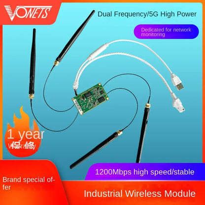 VONETS Dual-Band High-Power Wireless WiFi Module - Bridge, Router, Serial Port, AP, and Bridge Mode