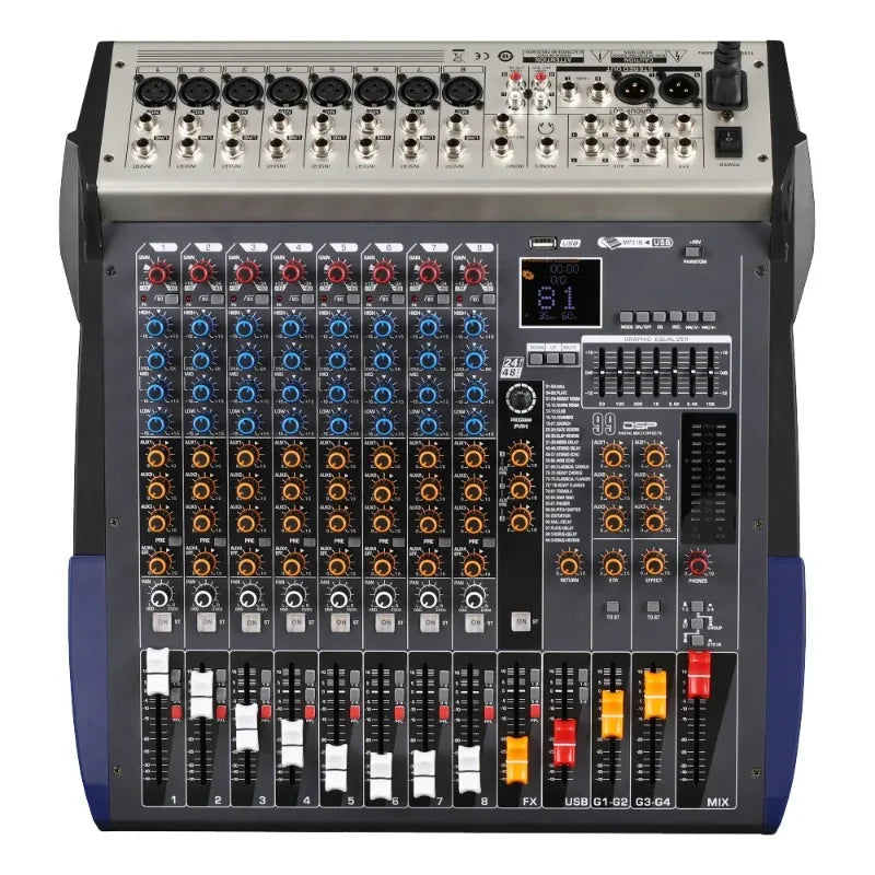 8 Channel Mixer Stage Performance Family KTV Live Karaoke USB Audio Mixer Bluetooth Mixer MP3 Playback Audio Mixer