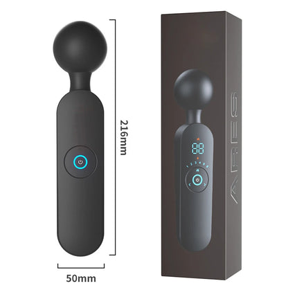 AV Vibration Rod Heating Digital Display Cordless Handle Massager Electric Silicone Vibrator Powerful Neck Back Body Massage