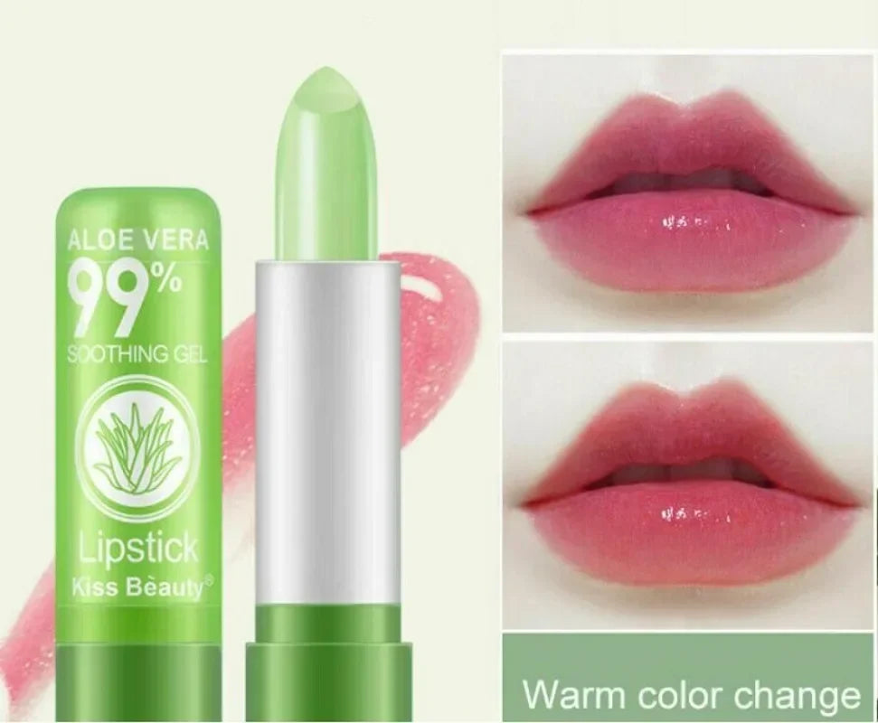 3.5g Moisture Lip Balm Long-Lasting Natural Aloe Vera Lipstick Color Mood Changing Long Lasting Moisturizing Lipstick Anti Aging