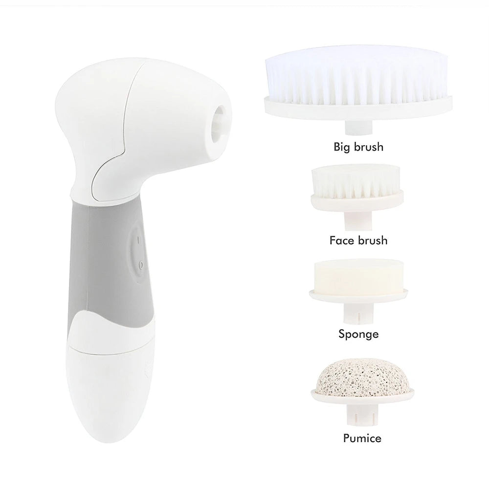 Pro 4 In 1 Facial Cleansing Brush Face Spin Brush Set For Skin Deep Cleaning Remove Blackhead Facial Cleaning Brush Kit