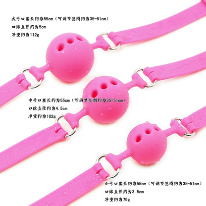 1pcs Perforated Soft Rubber Mouth Gag Adjustable Ball Adult Flirting Fetish Roleplay Game Props Couples BDSM Bondage Sex Toys