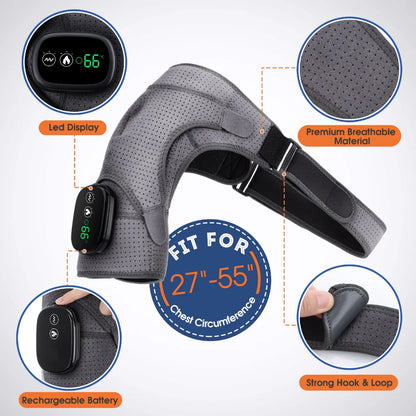 Electric Heating Therapy Shoulder Brace Heating Shoulder Massage  Support Adjustable Led Heating Belt For Arthritis Joint Injury