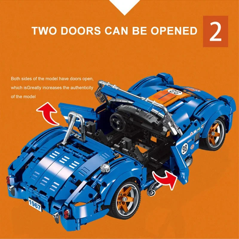 Technical Expert 1816Pcs Cobra Racing Sport Car Model Building Blocks City Speed Vehicle Kid Adult Gift Supercar Bricks MOC Toys