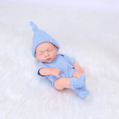 19cm Silicone Reborn Dolls Lifelike Reborn Baby Toys Waterproof Doll Cute Mini Sleep Soother Doll for Girls Birthday Gift