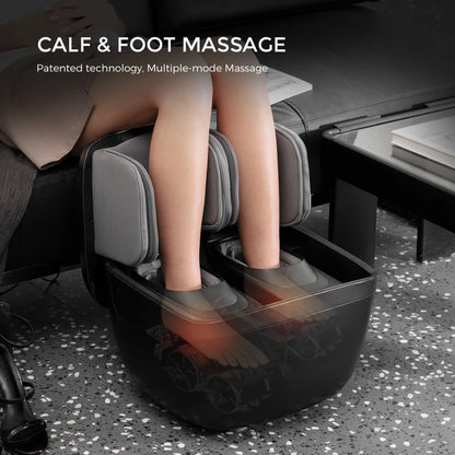 NEW 2 In 1 Foot and Leg Massager Foldable Ottoman Calf Air Compression Shiatsu Roller Vibrating Massage with Hot K68