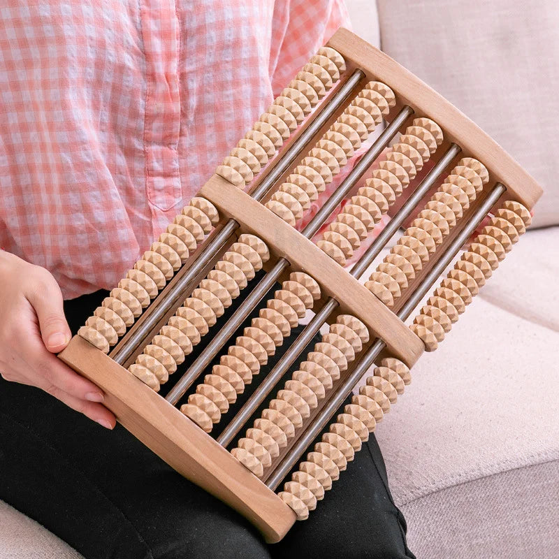 5 & 6 Row Foot Massager Wooden Foot Roller Wood Care Massage Reflexology Relax Relief Massager Spa Gift Anti Cellulite Care Tool