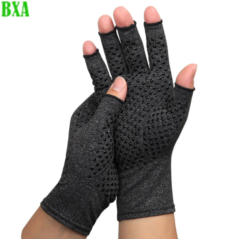 1PCS Protective Gloves Hand Brace Women Men Therapy Wristband Hemp Grey Compression Arthritis Gloves Wrist Support Cotton Joint