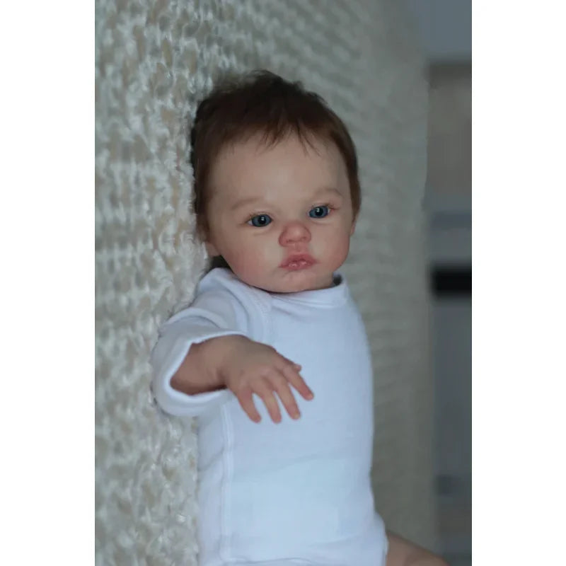 18INCH 45CM Reborn Dolls Skin Visible Veins Soft Silicone Reborn Baby Doll Toy for Girl Kid Dress Up Play Reborn Doll Kit