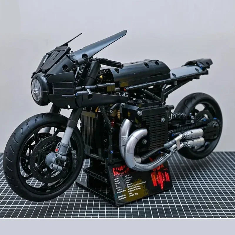 1981PCS MOC Assemblr Bricks Toys Technical Dark Knight 1:5 Bat Motorcyle Building Blocks Batcycle Motorbike Gifts For Boy Kids