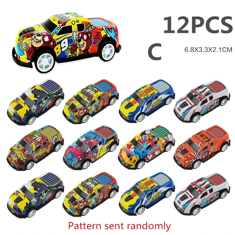 Alloy Racing Cars 12pcs Model Toy Children Mini Iron Sheet Car Set Rebound Car Metal Alloy Cars Toys for Kids Boys Birthday Gift