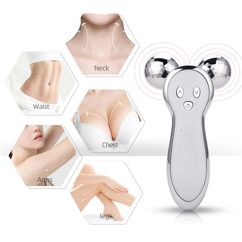 Rolling Ball Vibratory Face Lift Firming Soft New 3D V Face Body Slimming Wrinkle Removal Pulse Massage Skin Beauty Device