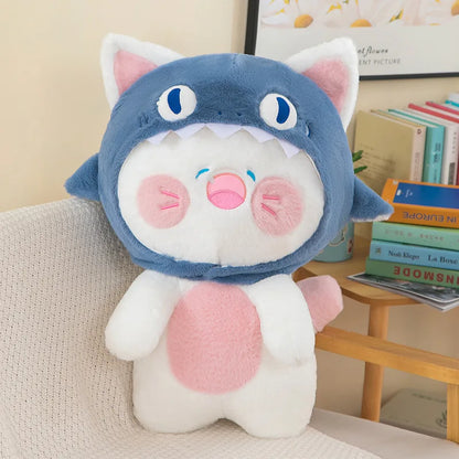 1pcs 30cm/50cm Cartoon Cute Internet Celebrity Shark Cat Plush Doll Creative Doll Cute Cat Plush Toy for Children Gift Wholesale