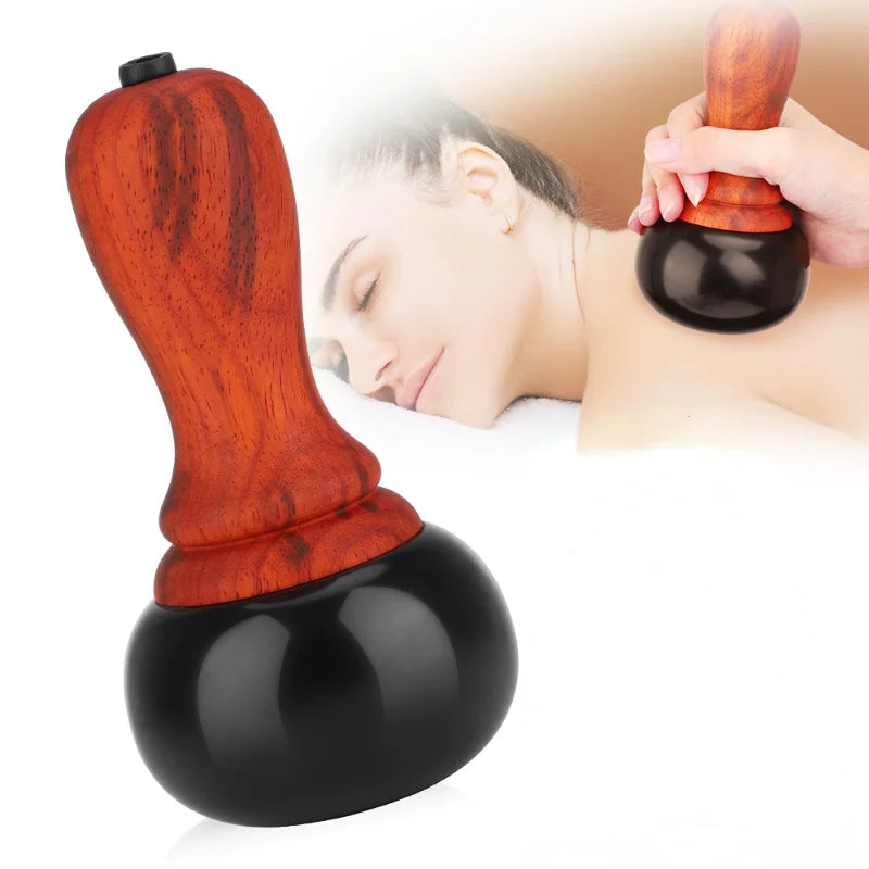 Bianstone Hot Stone Electric Gua Sha Massager Bian Stone Guasha Tool Skin Scraping Back Massage Body Warm Moxibustion Therapy