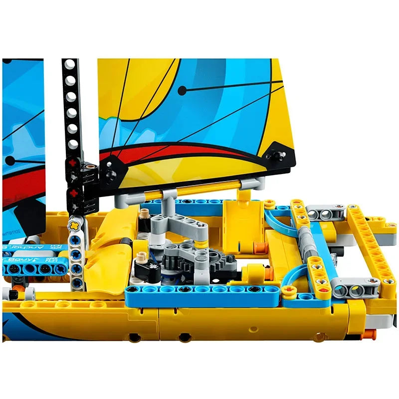 330PCS Building Blocks Fit 42074 Race Technical Racing Yacht Sailboat Assembly Bricks Toys Boy Girl Friend Birthday Gifts