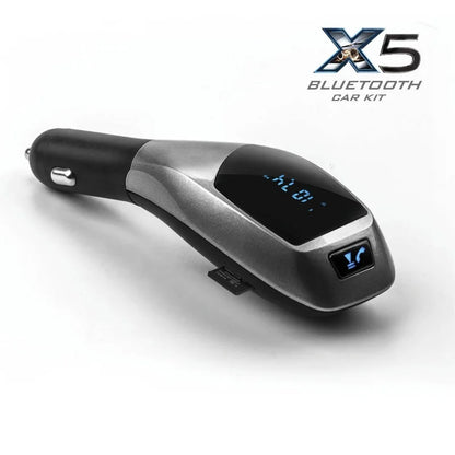 X5 Car Bluetooth Wireless Fm Transmitter compatible Hands-free Mp3 Player Usb Charging Port Supports U Disk Tf Card