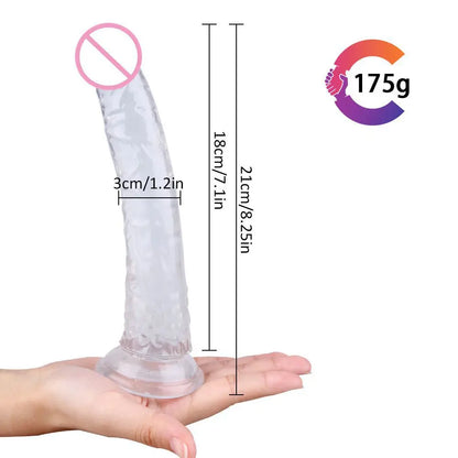 1PCS Multicolor Fantasy 8.26″ Long Dildo Butt Plug Dildo G-Spot Stimulator Masturbator Sex Toys for Women